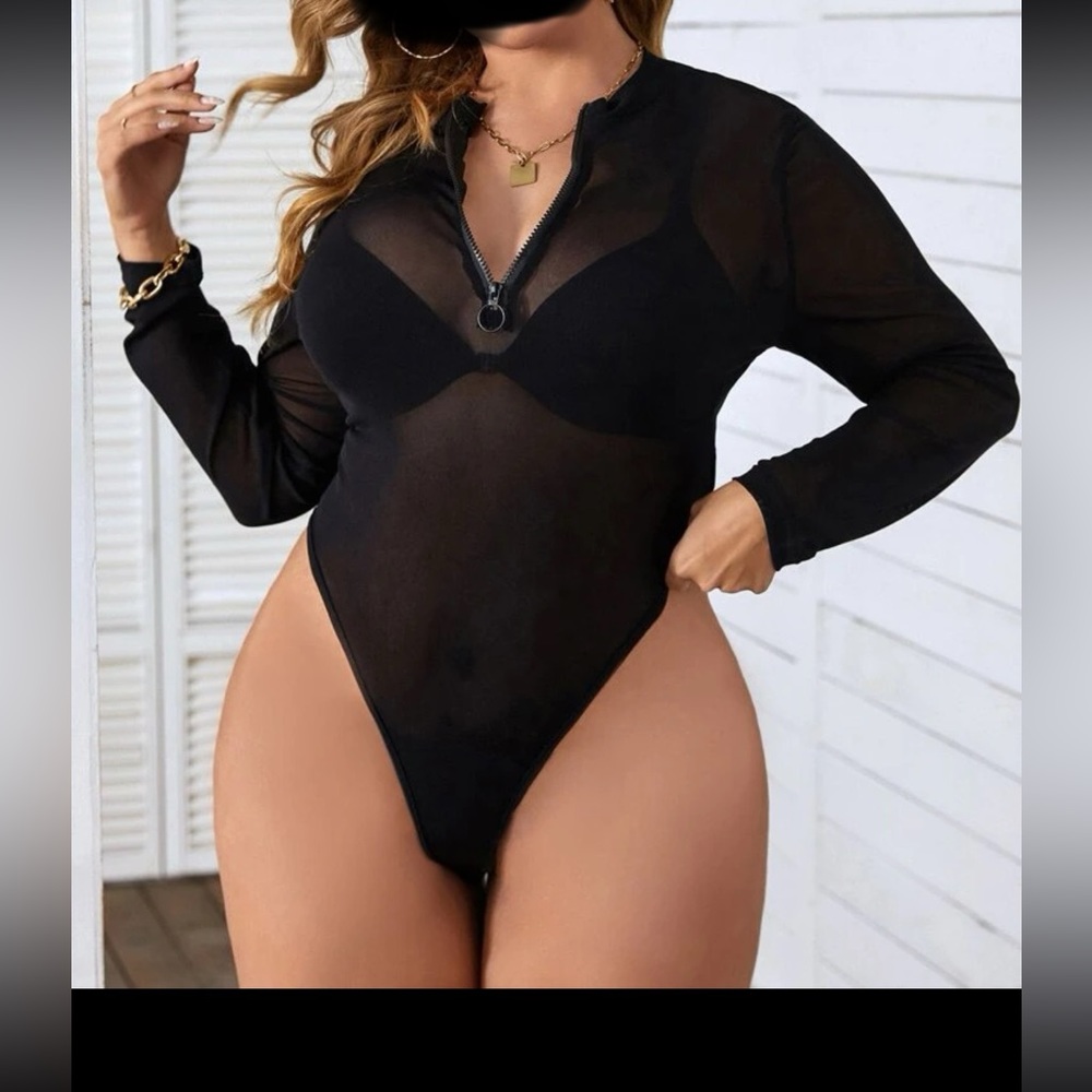 Zipper mesh Body suit